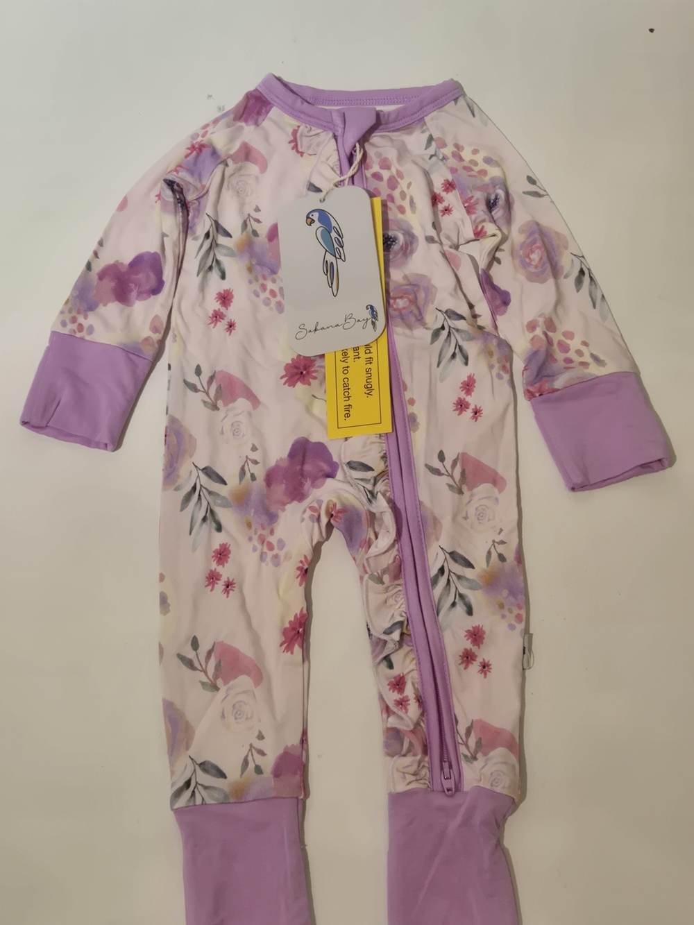 Bamboo Baby Zipped Romper The Summer Bouquet 0-3 Months Sabana Bay